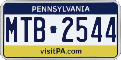 PA license plate MTB2544