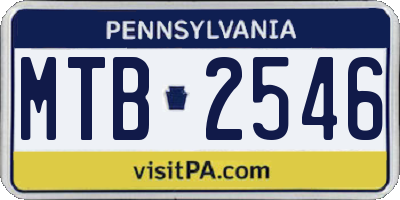 PA license plate MTB2546