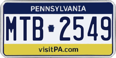 PA license plate MTB2549
