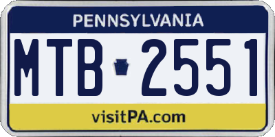 PA license plate MTB2551