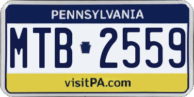 PA license plate MTB2559