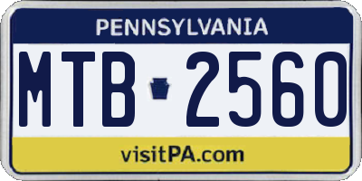 PA license plate MTB2560
