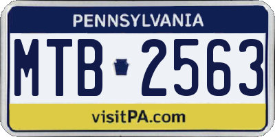PA license plate MTB2563