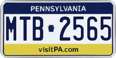 PA license plate MTB2565