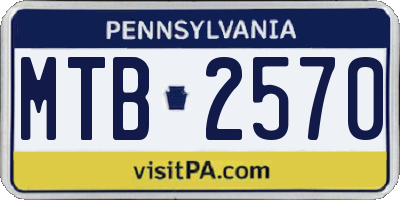 PA license plate MTB2570