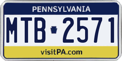 PA license plate MTB2571