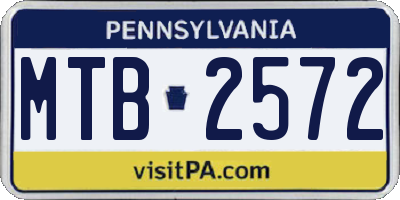 PA license plate MTB2572