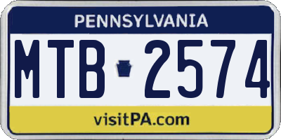PA license plate MTB2574