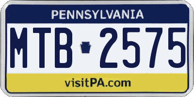 PA license plate MTB2575