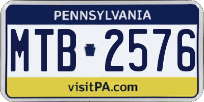 PA license plate MTB2576