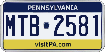 PA license plate MTB2581