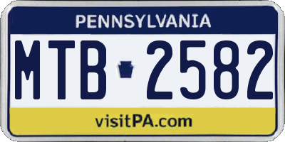 PA license plate MTB2582