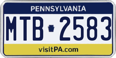 PA license plate MTB2583