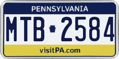 PA license plate MTB2584