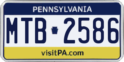 PA license plate MTB2586