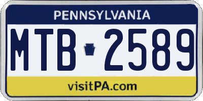 PA license plate MTB2589