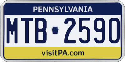 PA license plate MTB2590