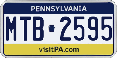 PA license plate MTB2595