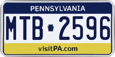 PA license plate MTB2596