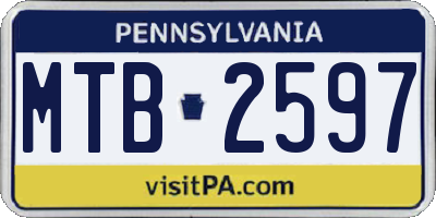 PA license plate MTB2597