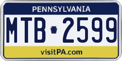 PA license plate MTB2599