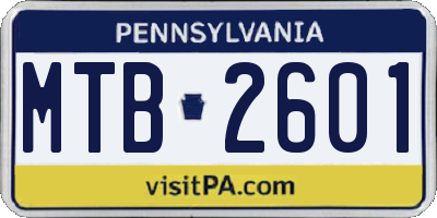 PA license plate MTB2601