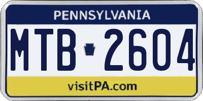PA license plate MTB2604