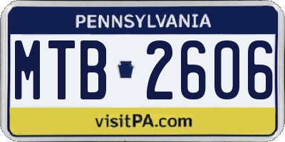 PA license plate MTB2606