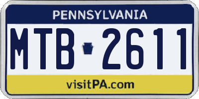 PA license plate MTB2611