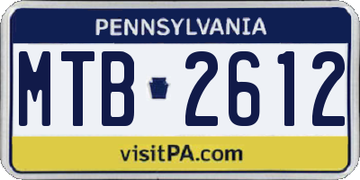PA license plate MTB2612