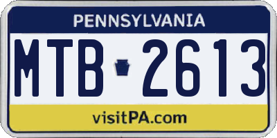 PA license plate MTB2613