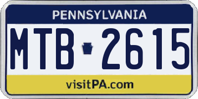 PA license plate MTB2615
