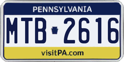 PA license plate MTB2616