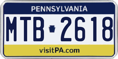 PA license plate MTB2618