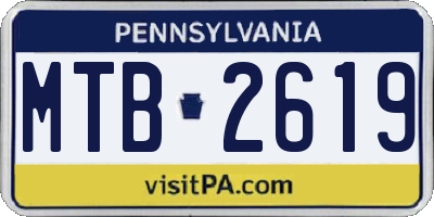 PA license plate MTB2619