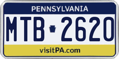 PA license plate MTB2620