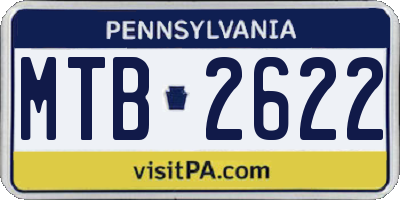 PA license plate MTB2622
