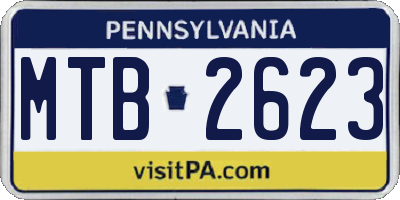 PA license plate MTB2623