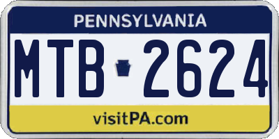 PA license plate MTB2624