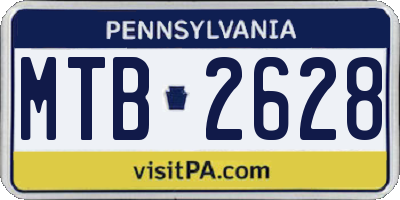 PA license plate MTB2628