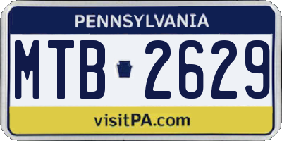 PA license plate MTB2629