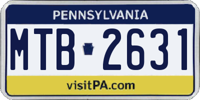 PA license plate MTB2631