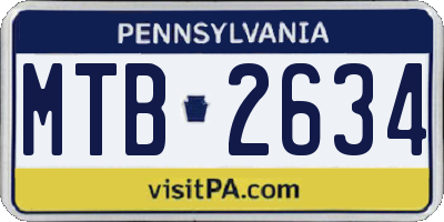 PA license plate MTB2634