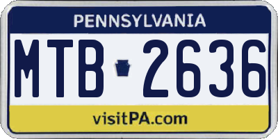 PA license plate MTB2636
