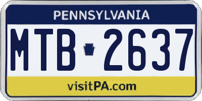 PA license plate MTB2637