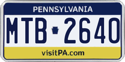PA license plate MTB2640