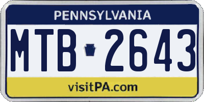 PA license plate MTB2643