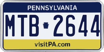 PA license plate MTB2644