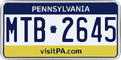 PA license plate MTB2645