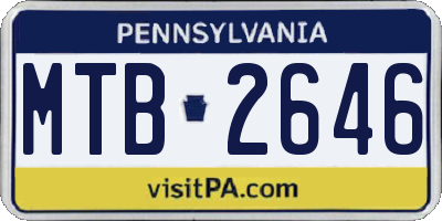 PA license plate MTB2646